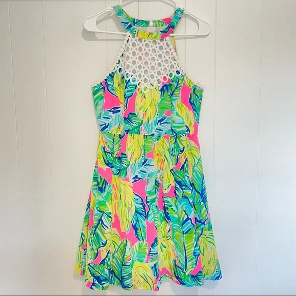 white christmas dresses MORPHEW Collection Neon Multi Nylon Hand-Crochet & Upcycled Beer Tab Cocktail Dress main image 1